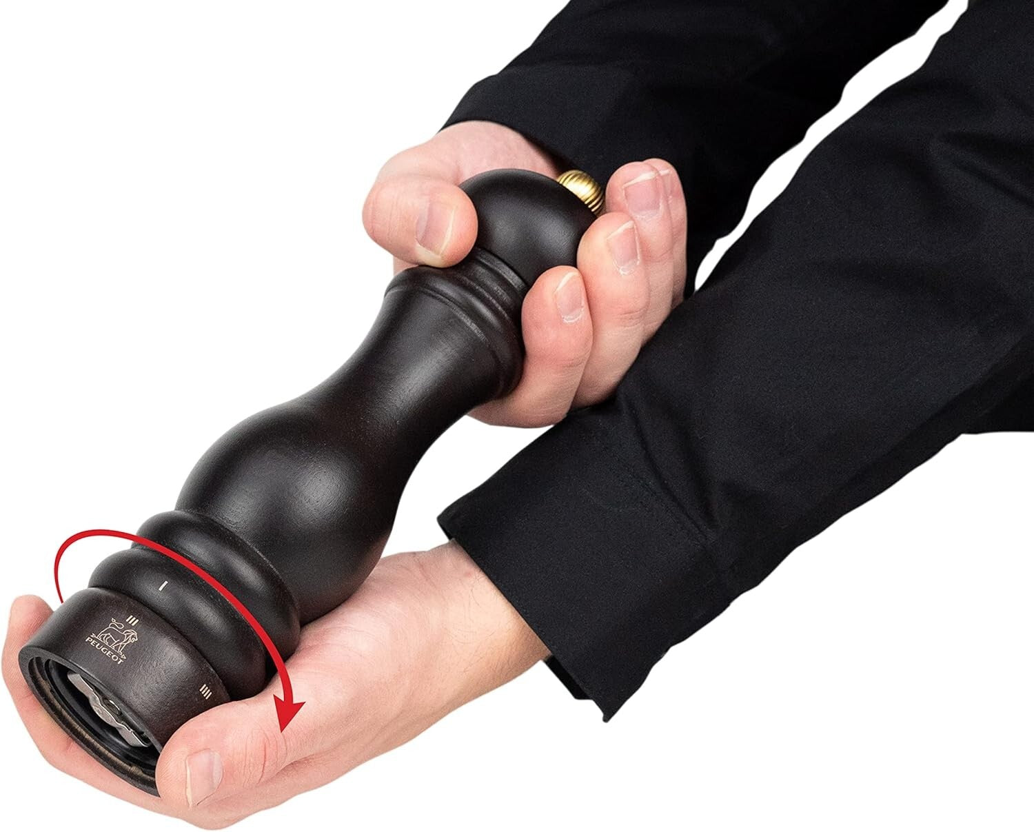 Crafted Chocolate Beechwood Pepper Mill - Adjustable Grind for Culinary Mastery