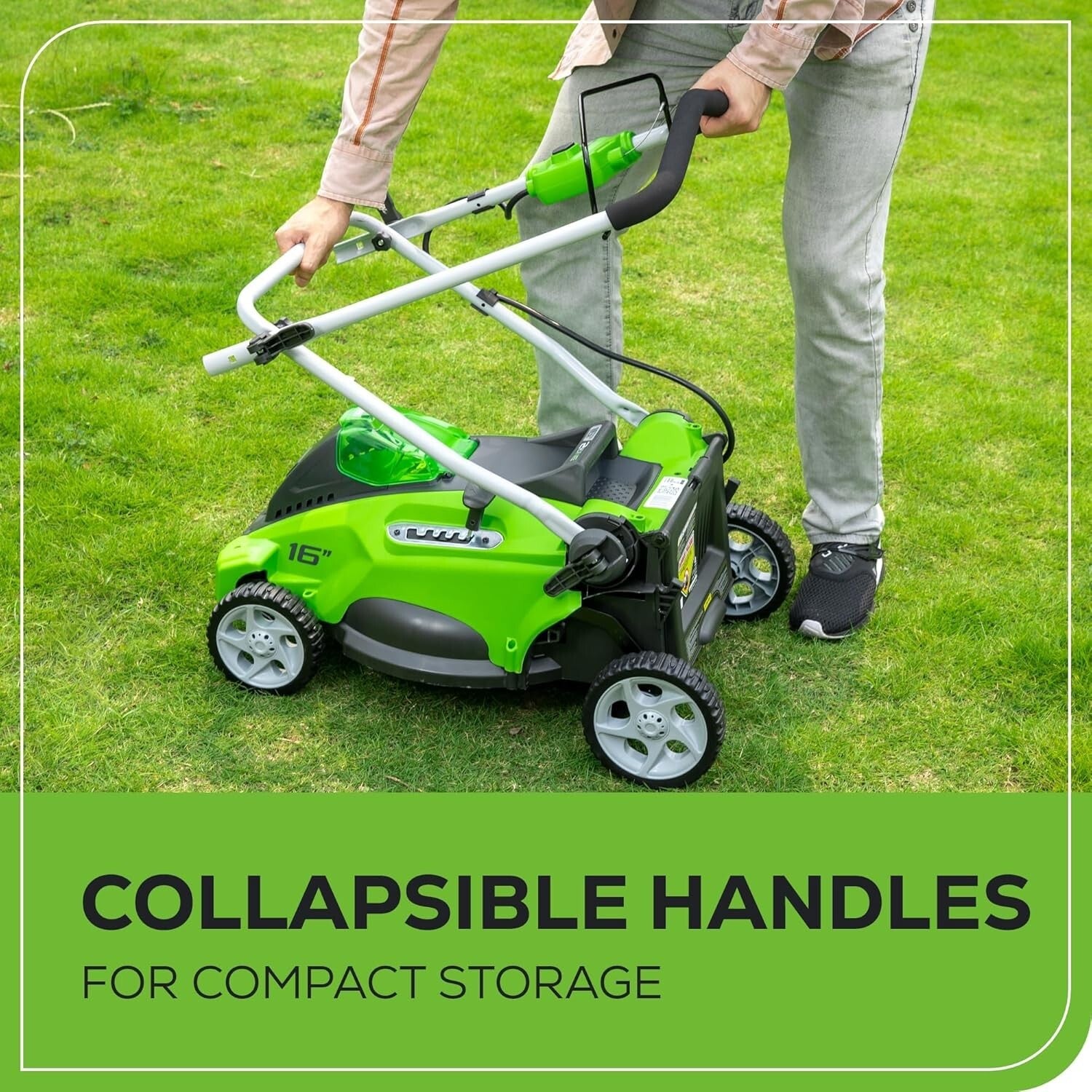 40V Cordless Lawn Mower with 4.0Ah Battery & Charger - 16" Cutting Width