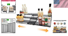 Load image into Gallery viewer, Elegant Expandable Spice Rack Organizer with Protective Railing - 14.5" to 29.1"