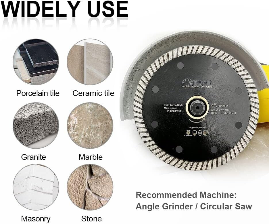 Efficiency-Driven 5'' Diamond Cutting Blade Package, 5PCS for All Hard Materials