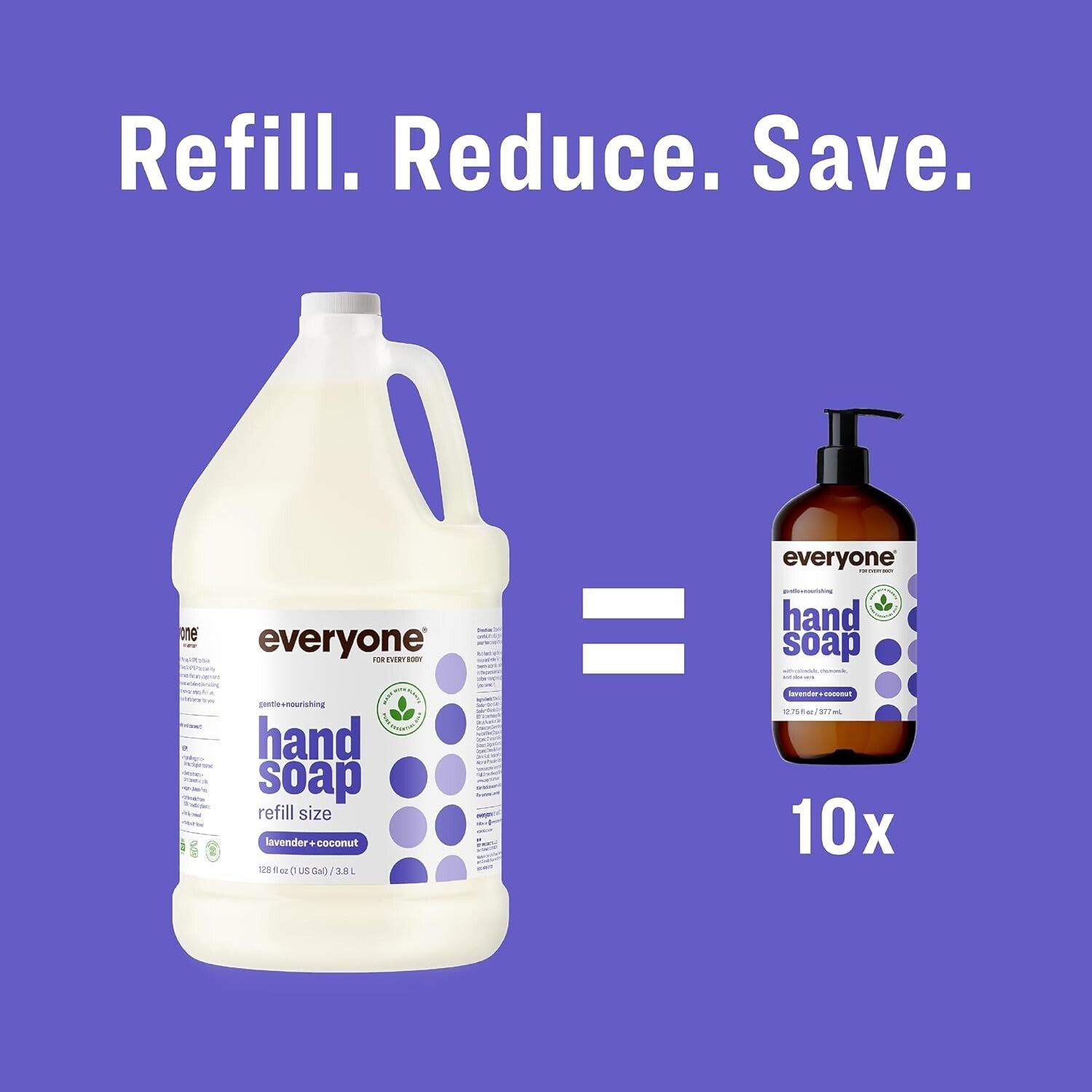 Gentle Lavender Coconut Liquid Hand Soap Refill, 1 Gallon Plant-Based Cleanser