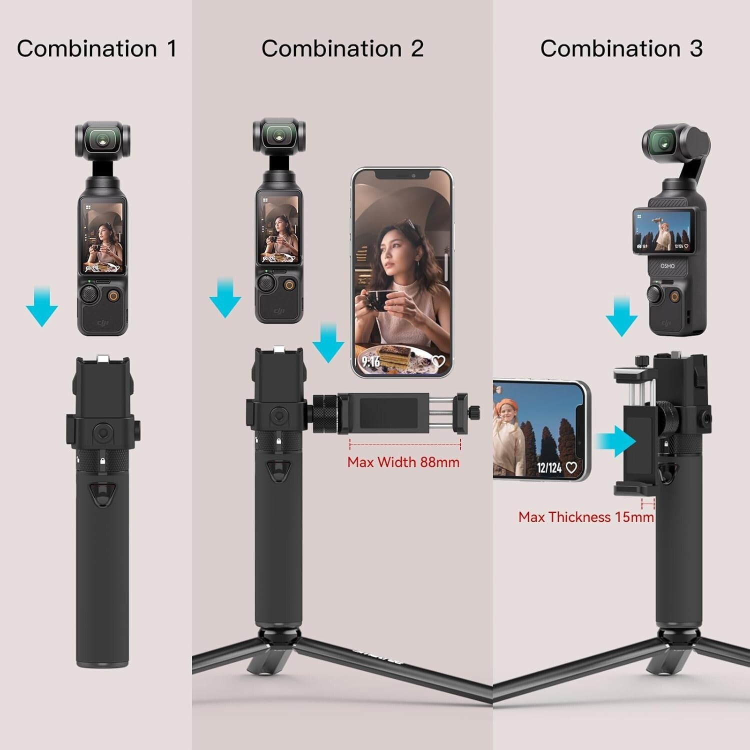 Complete Charging Kit for DJI Osmo Pocket 3 - Power Bank and Phone Holder Set
