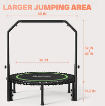 Load image into Gallery viewer, Foldable 450 LBS Fitness Trampoline with Adjustable Handle - Indoor/Outdoor Use