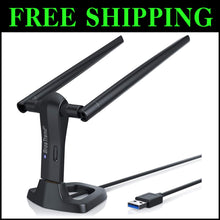 Load image into Gallery viewer, Compact AC1200 USB Linux WiFi Adapter with Adjustable Antennas for Stability