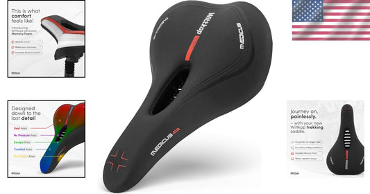 Comfortable Bike Saddle - Ergonomic Design for Long Rides, Lightweight & Durable