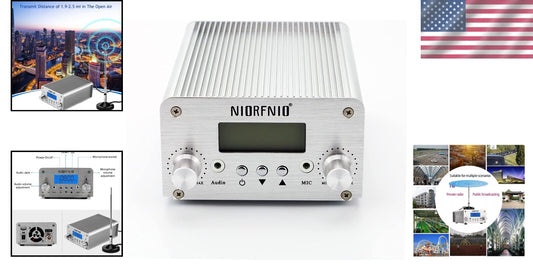 Versatile 15W FM Transmitter with Adjustable Power & Bluetooth Connectivity