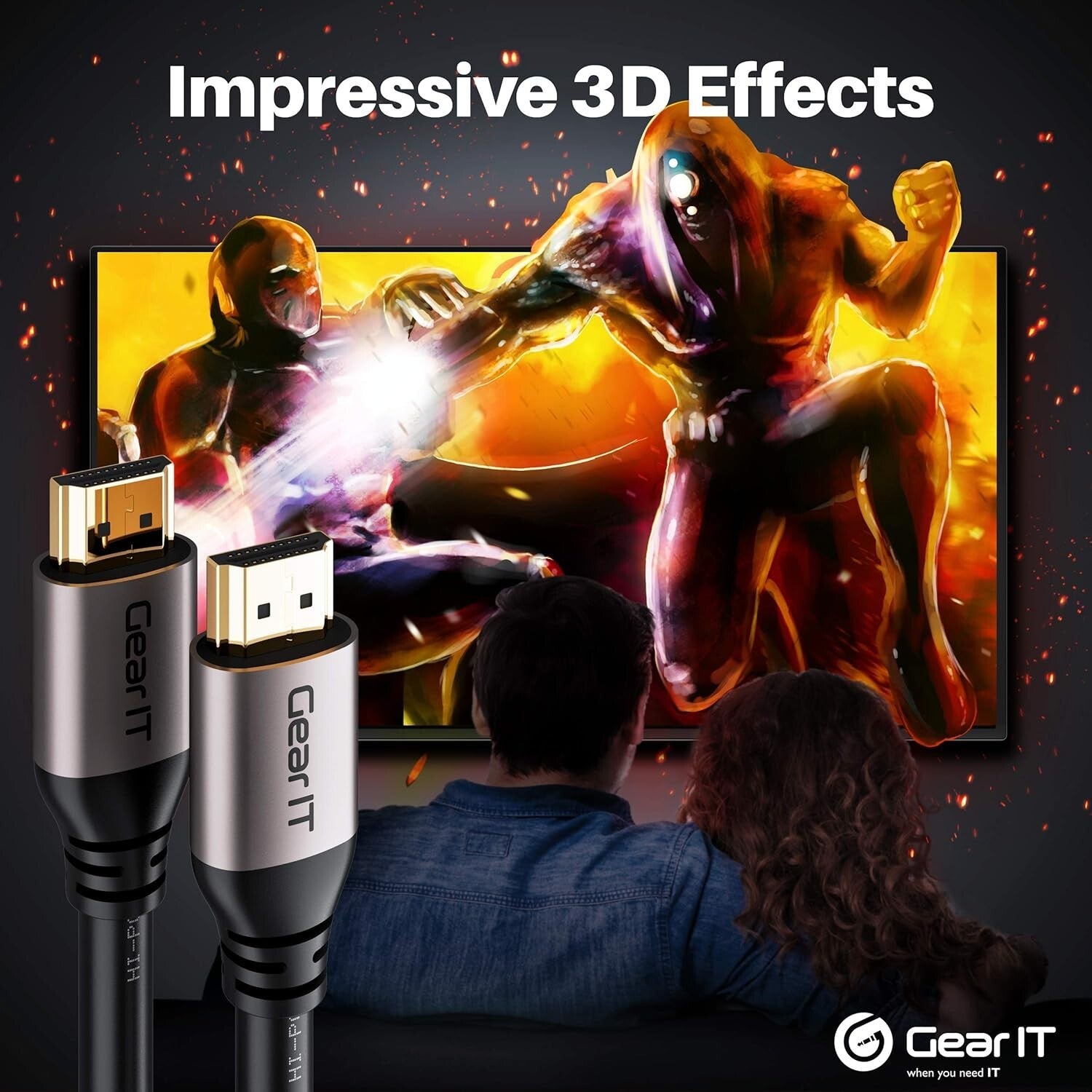 35ft 4K HDMI Cable - CL3 In-Wall Rated, 3D, HDR & High-Speed for All Devices