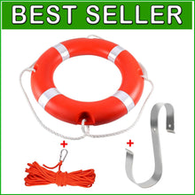 Load image into Gallery viewer, Portable Life Ring for Boating 23" with 50ft Lifesaving Rope - Safety First
