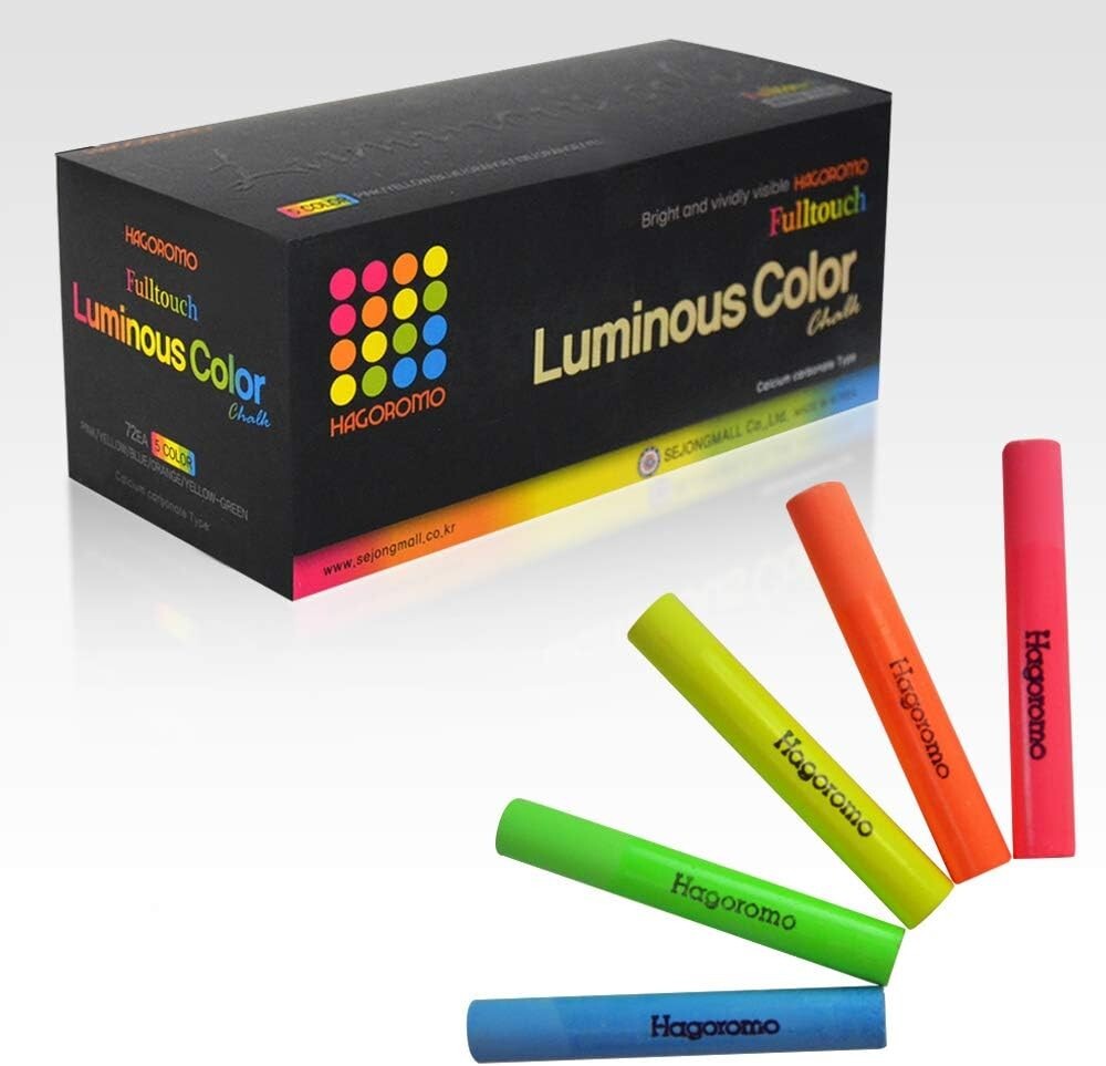 Vivid 72 Pcs Luminous Chalk - Dustless, Non-Toxic & Perfect for All Ages