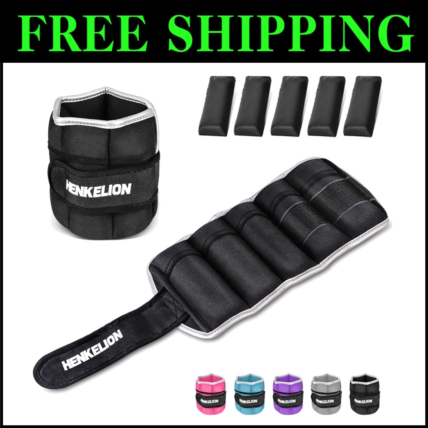 Adjustable Ankle Weights Set - 1 Pair 2-10 Lbs for Ultimate Fitness Training