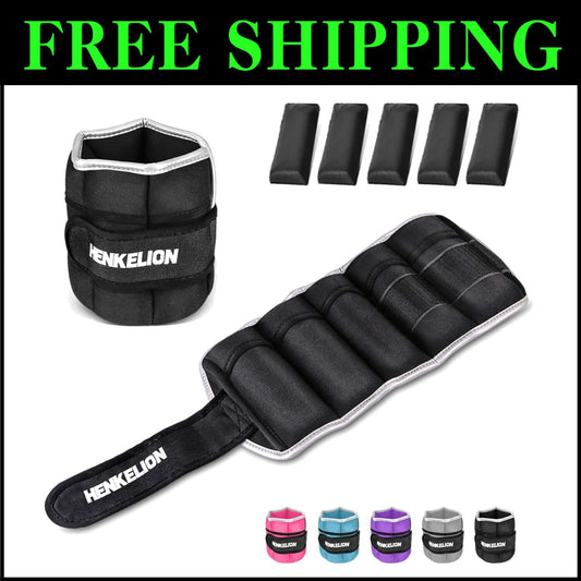 Adjustable Ankle Weights Set - 1 Pair 2-10 Lbs for Ultimate Fitness Training
