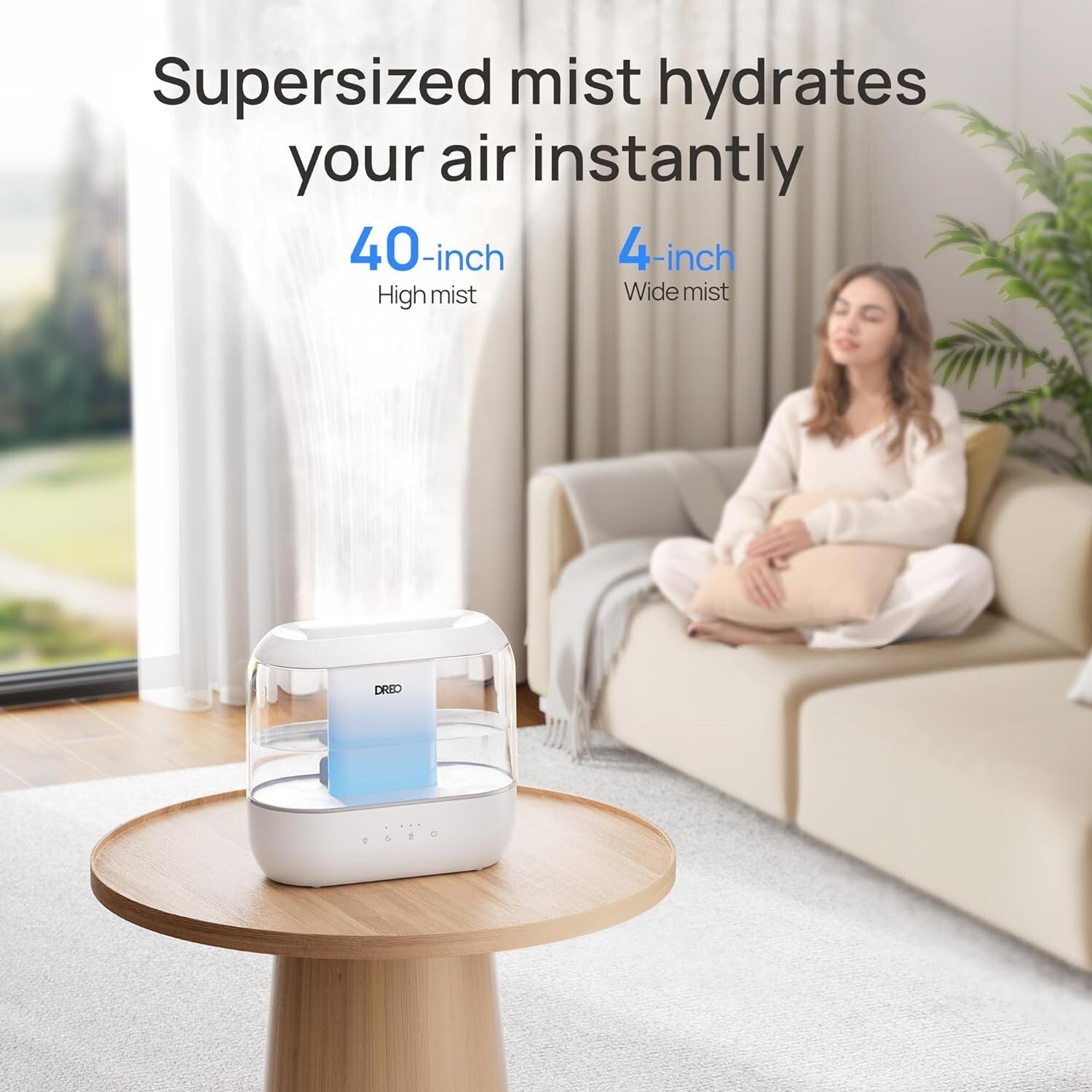 Whisper-Quiet 4L Humidifier with Night Light – Ideal for Baby Nursery & Bedroom