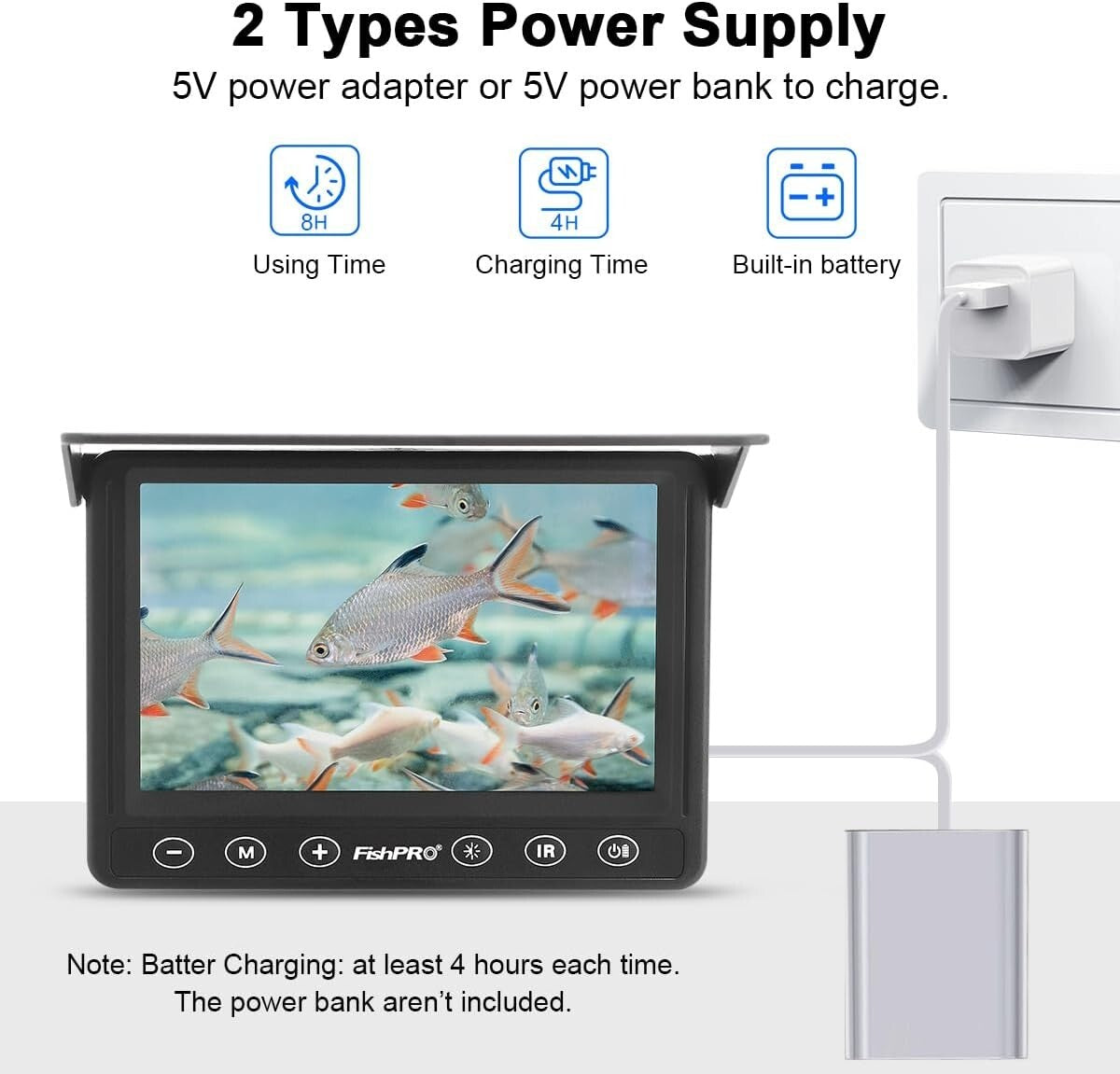 Infrared LED Fishing Camera with Long 15m Cable for Ice or Sea Fishing