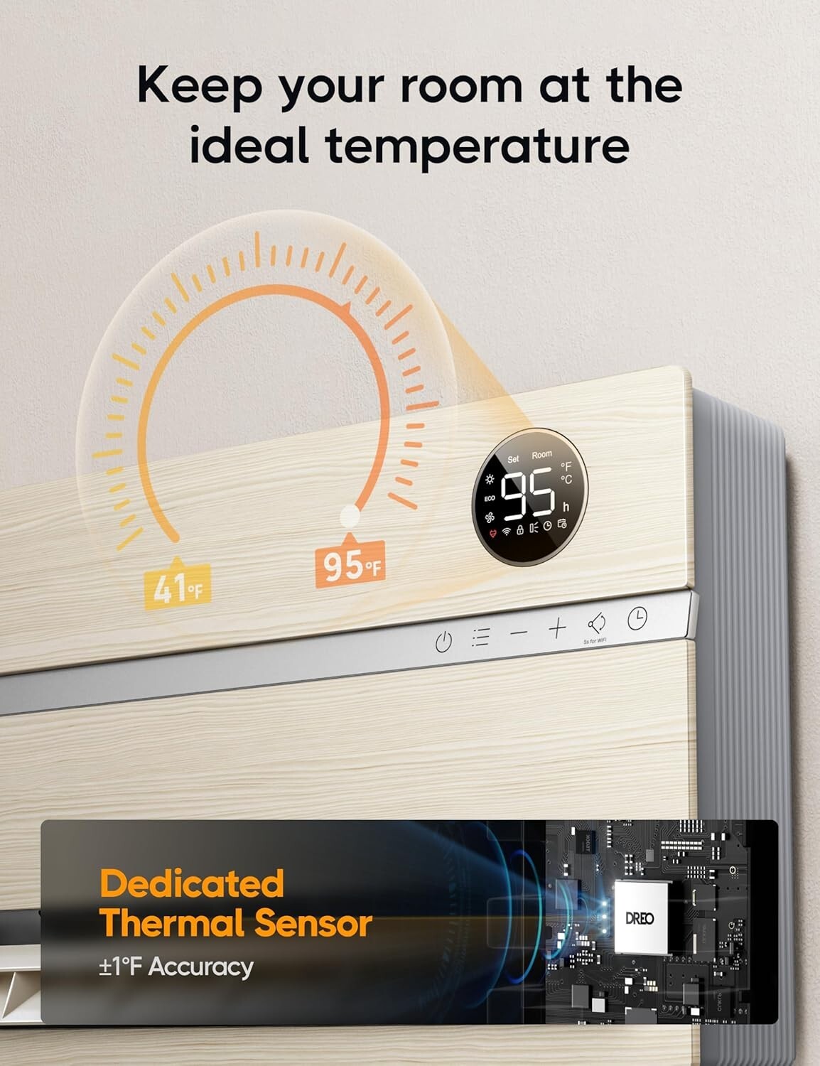 Versatile Electric Space Heater - Wall-Mounted with 120° Oscillation & Remote