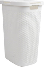 Load image into Gallery viewer, 60L Lightweight Wicker-Style Laundry Hamper with Hinged Lid - Stylish Storage