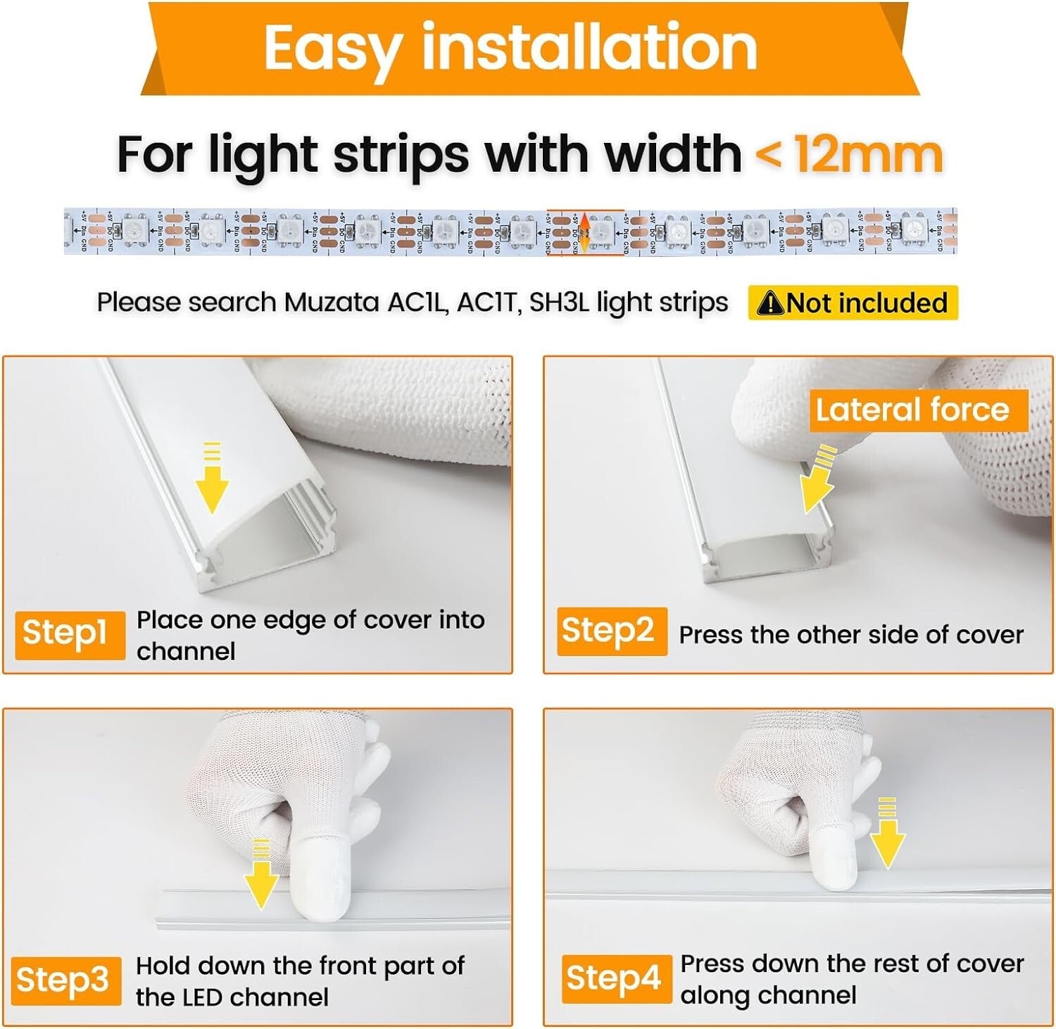 Versatile 10-Pack LED Channel System - 2M Aluminum Strips for Elegant Lighting