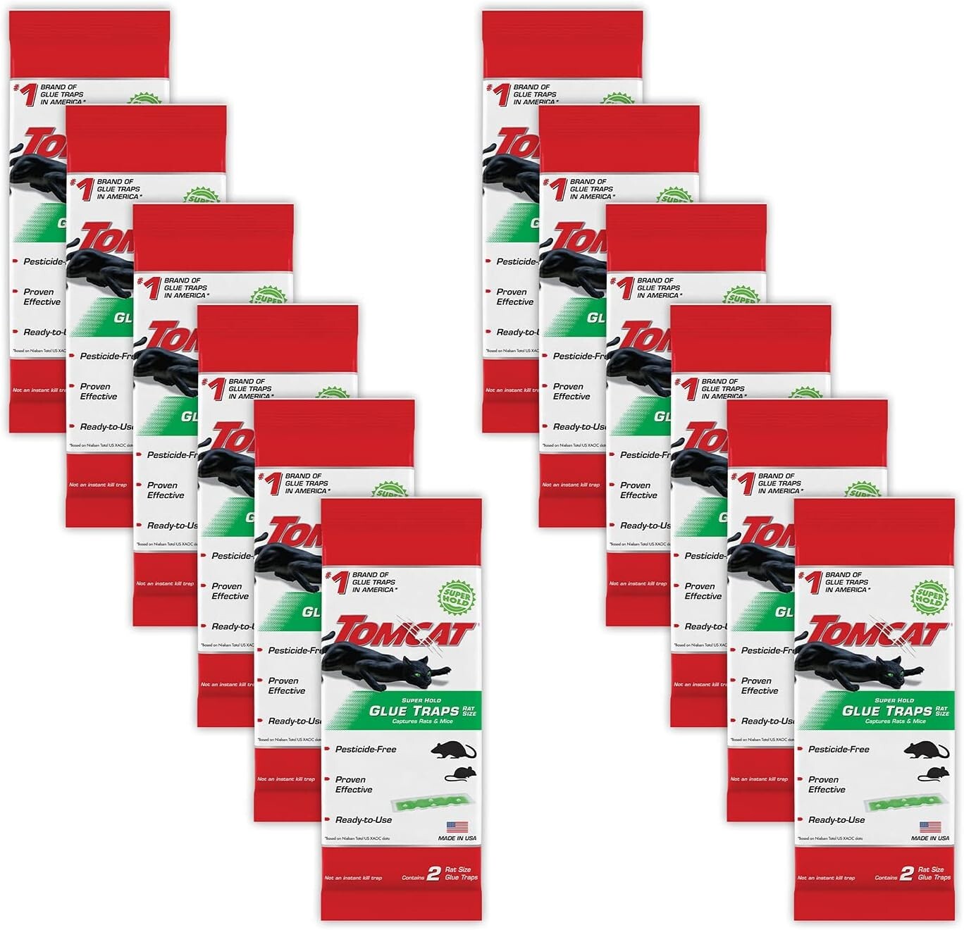 Effective Non-Toxic Glue Traps for Rats - 12 Packs with Enhanced Stickiness