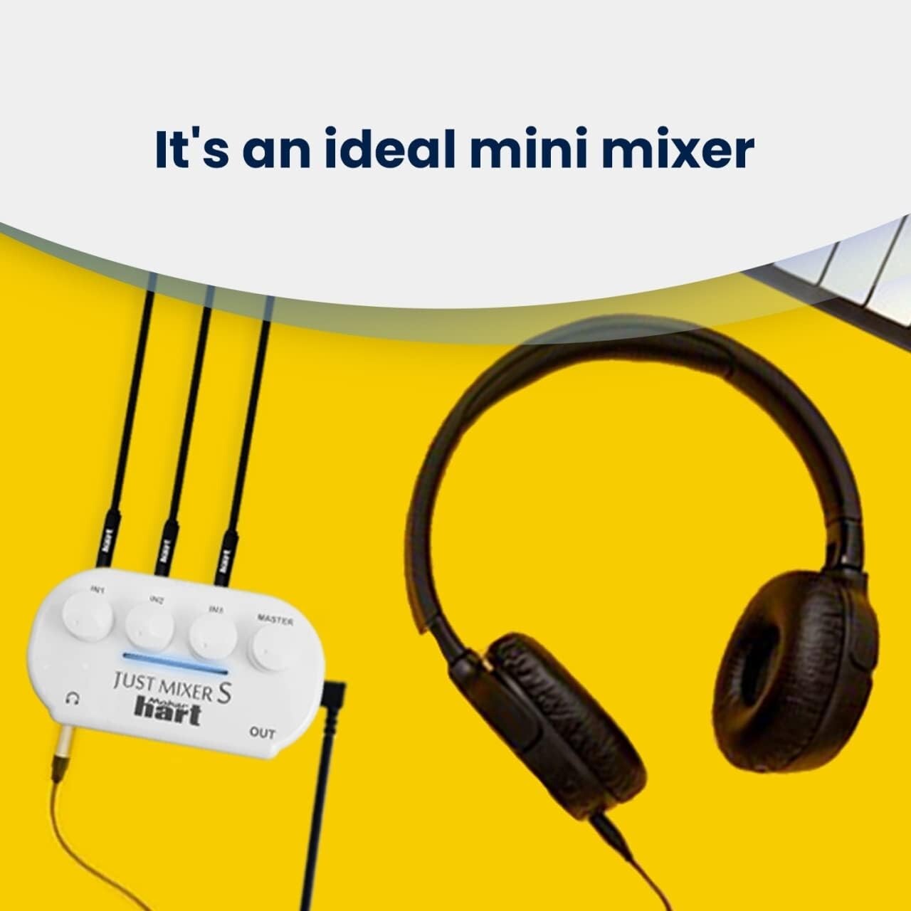 JUST Mixer S Portable 3-Channel Mini Audio Mixer - Battery & USB Powered