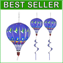Load image into Gallery viewer, Weather Resistant Hummingbird Wind Spinners - Durable 59” Yard Decor, 2-Pack