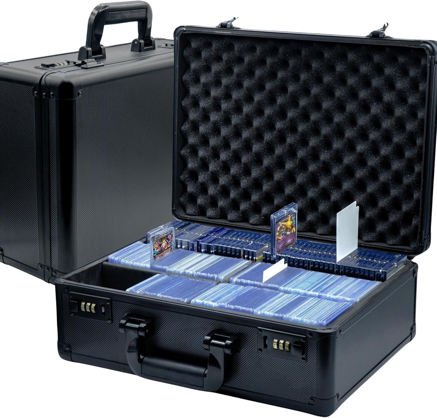 Secure Trading Card Box Holds 2700 Sleeved Cards - Durable Aluminum Design