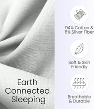 Load image into Gallery viewer, Organic Grounding Fitted Sheet King Size - 94% Cotton &amp; Silver for Restful Sleep