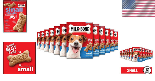 Dental Health Crunchy Treats for Small Dogs - 24 Oz Pack of 12 Biscuits