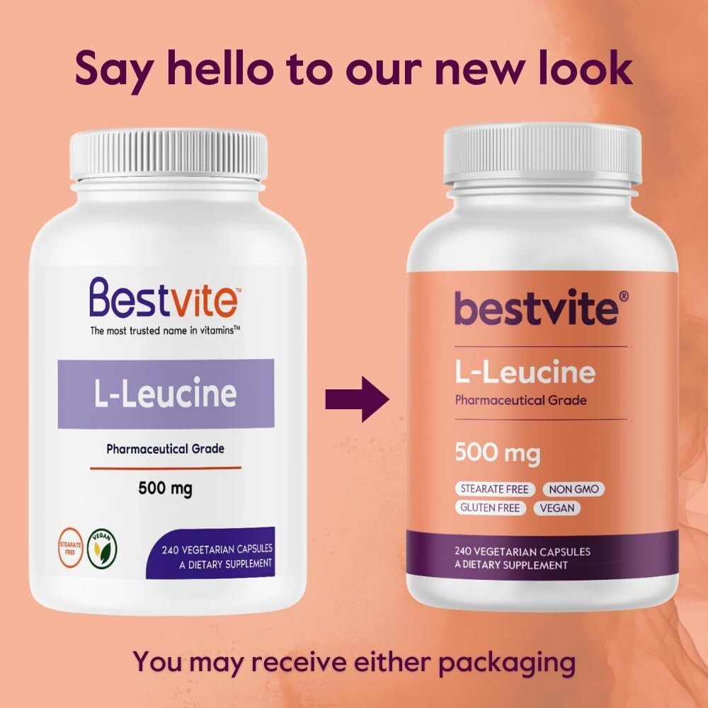 500mg L-Leucine Capsules - 480 Count, NSF Certified for Quality Muscle Boost