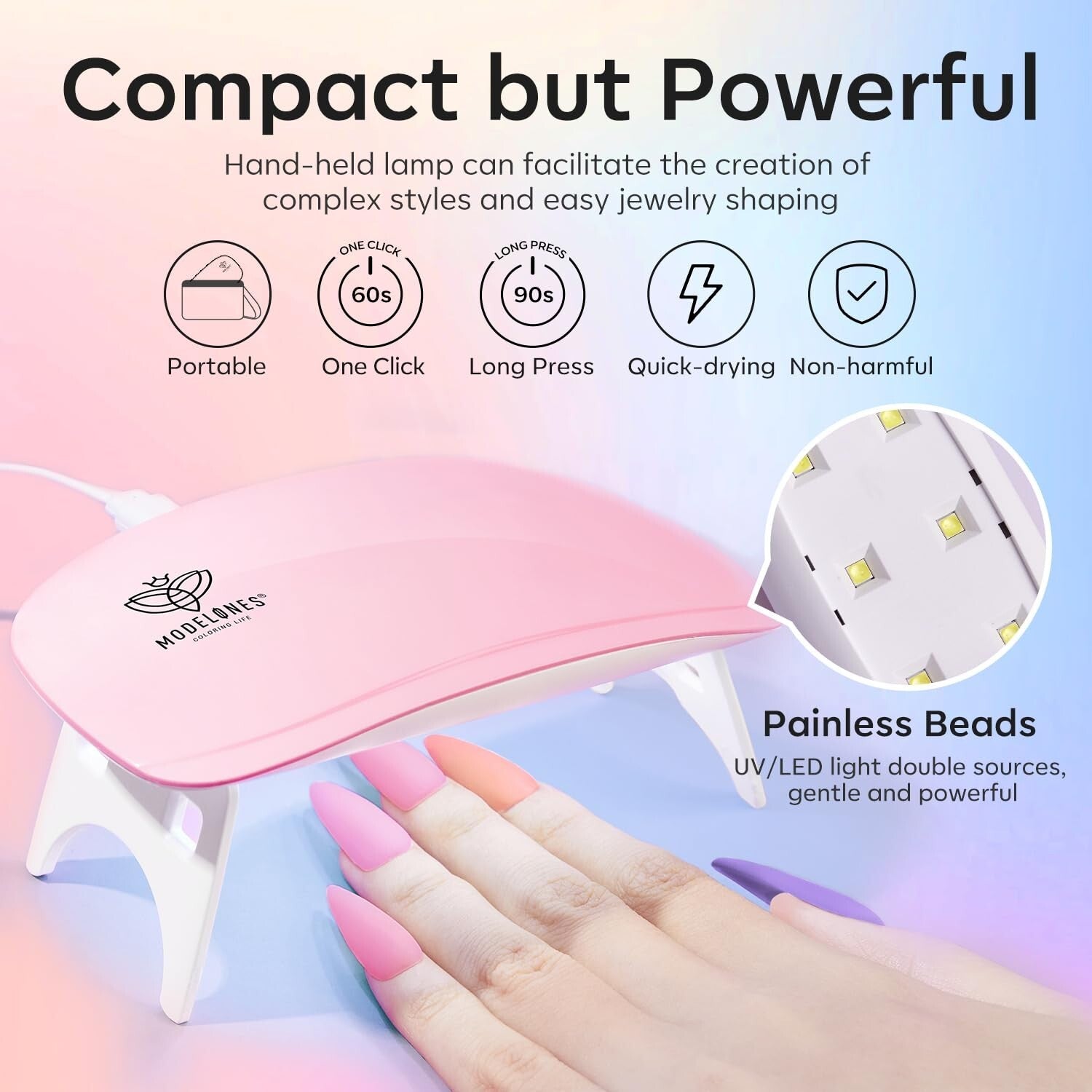 Portable Poly Gel Nail Art Kit: 60-pcs for Effortless Extensions & Care