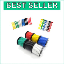 Load image into Gallery viewer, Flexible 18 AWG Electrical Wire Spools - 50ft Each, Tinned Copper in 6 Colors