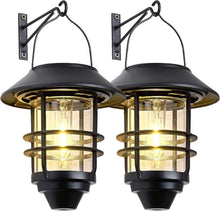 Load image into Gallery viewer, Stylish Waterproof Hanging Solar Lanterns for Garden and Outdoor Use - 2 Pack