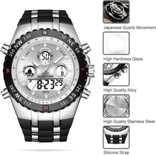Load image into Gallery viewer, Men's Big Face Luxury Sports Watch - 3ATM Waterproof with Stopwatch &amp; Alarm
