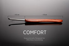 Load image into Gallery viewer, Ergonomic 5-Pack Crochet Hooks with Premium Stainless Steel &amp; Bloodwood Handles