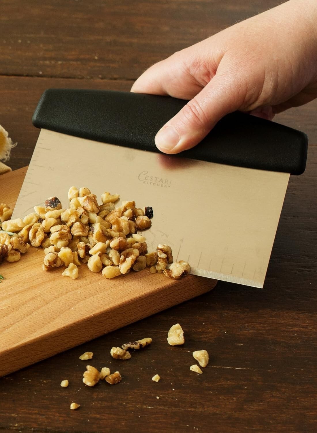 Ergonomic 6" Dough Scraper with Beveled Edge - Dishwasher Safe Kitchen Tool