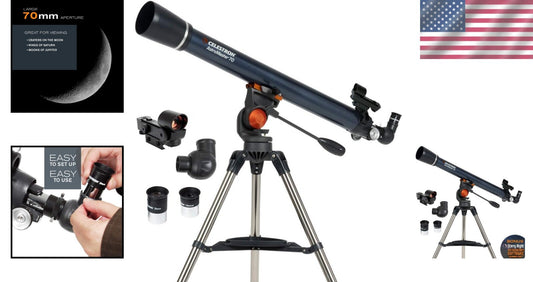 AstroMaster 70AZ Refractor Telescope with 70mm Optics & Adjustable Tripod