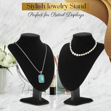 Load image into Gallery viewer, Black Velvet Necklace Holder - 11 Inch Display Stand for Weddings &amp; Birthdays