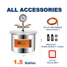 Load image into Gallery viewer, Professional 1.5 Gallon Vacuum Chamber with Transparent Lid for Quality Finish