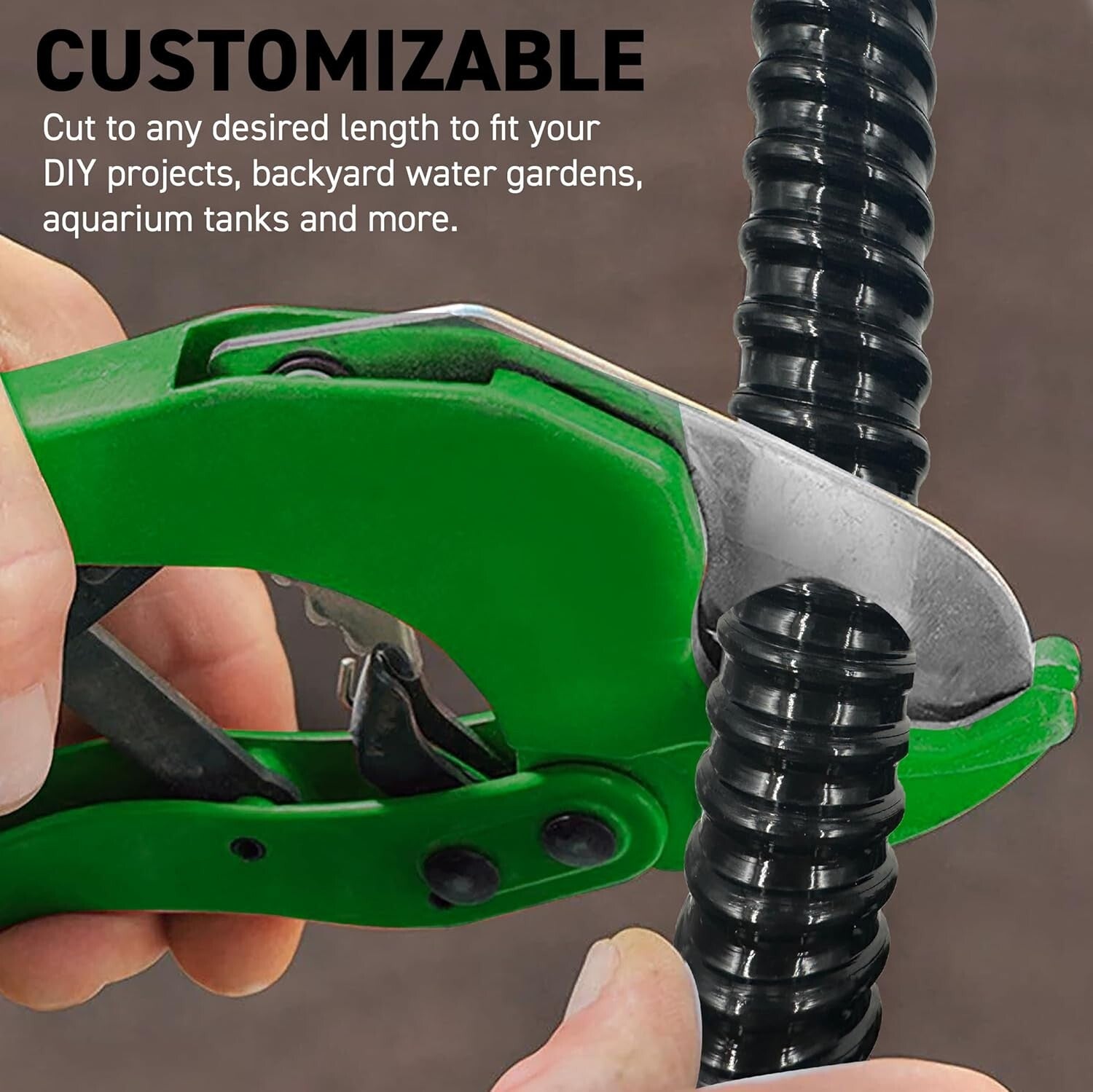 Durable 20FT Black Corrugated PVC Tubing - 1.5-Inch Diameter for Aquaculture