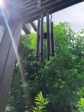 Load image into Gallery viewer, Elegant Black Wind Chimes 38” - Waterproof, Adjustable for Gardens &amp; Memorials