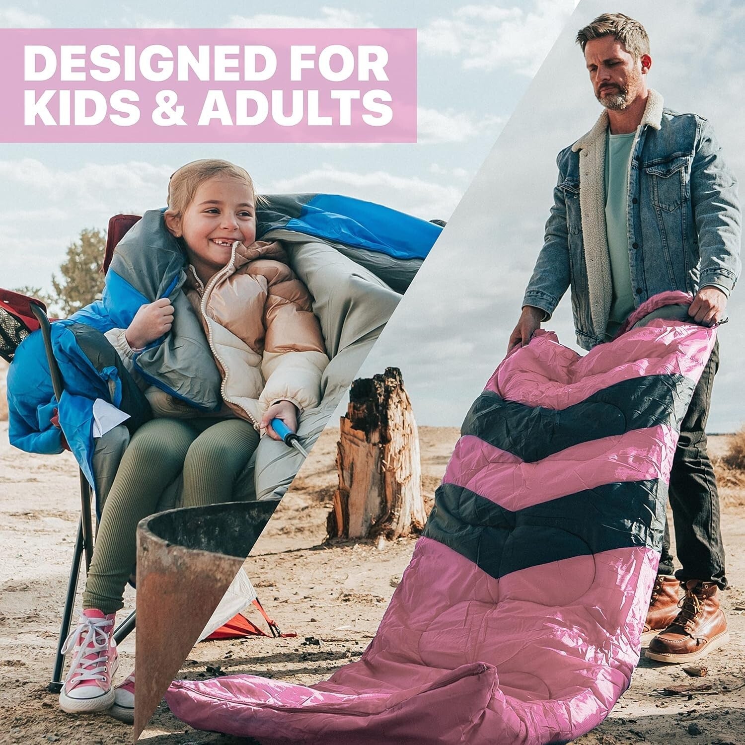 All-Season Backpacking Sleeping Bag - Warm & Comfortable for 10-12 Year Olds
