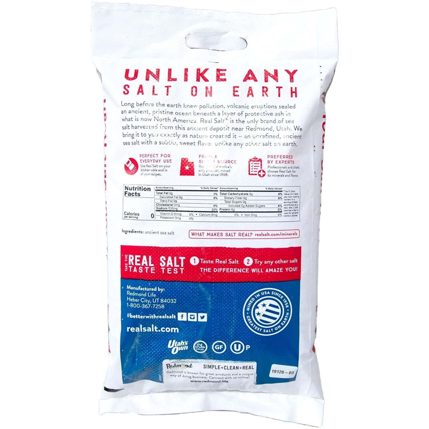 Ancient Sea Salt from Utah - 25lb Gluten-Free Bag with Unique Taste Experience
