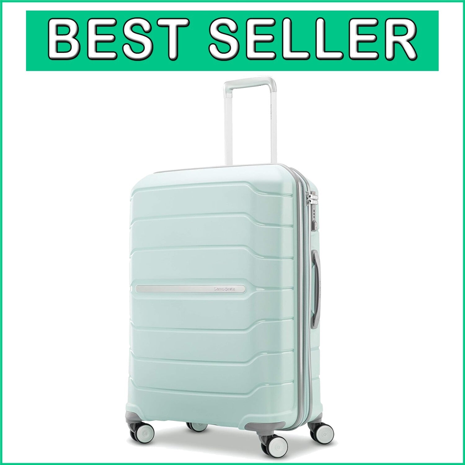 Fashionable Mint Green 24-Inch Expandable Hardshell Suitcase - Travel Perfectly