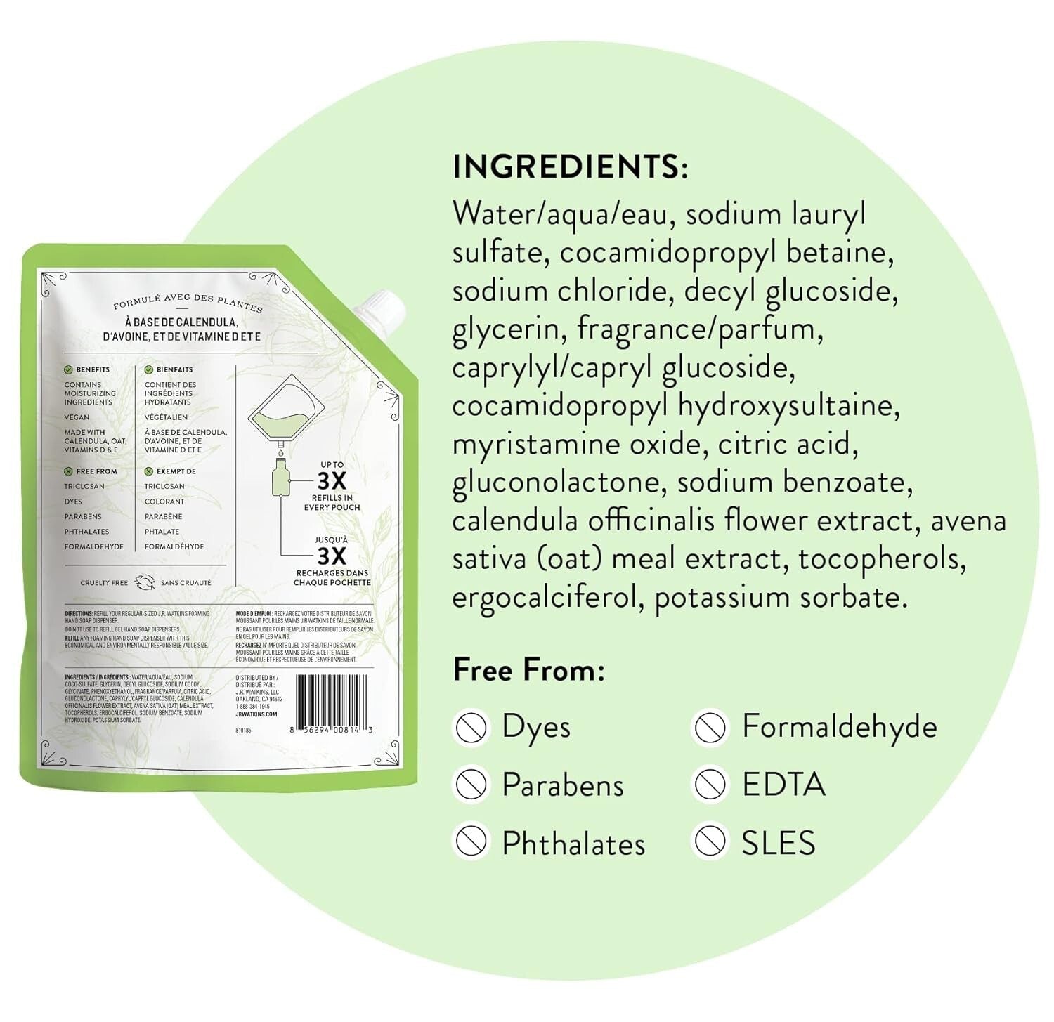 Aloe & Green Tea Scented Hand Wash Refill - 6 Pack 34 fl oz, Non-Drying Formula