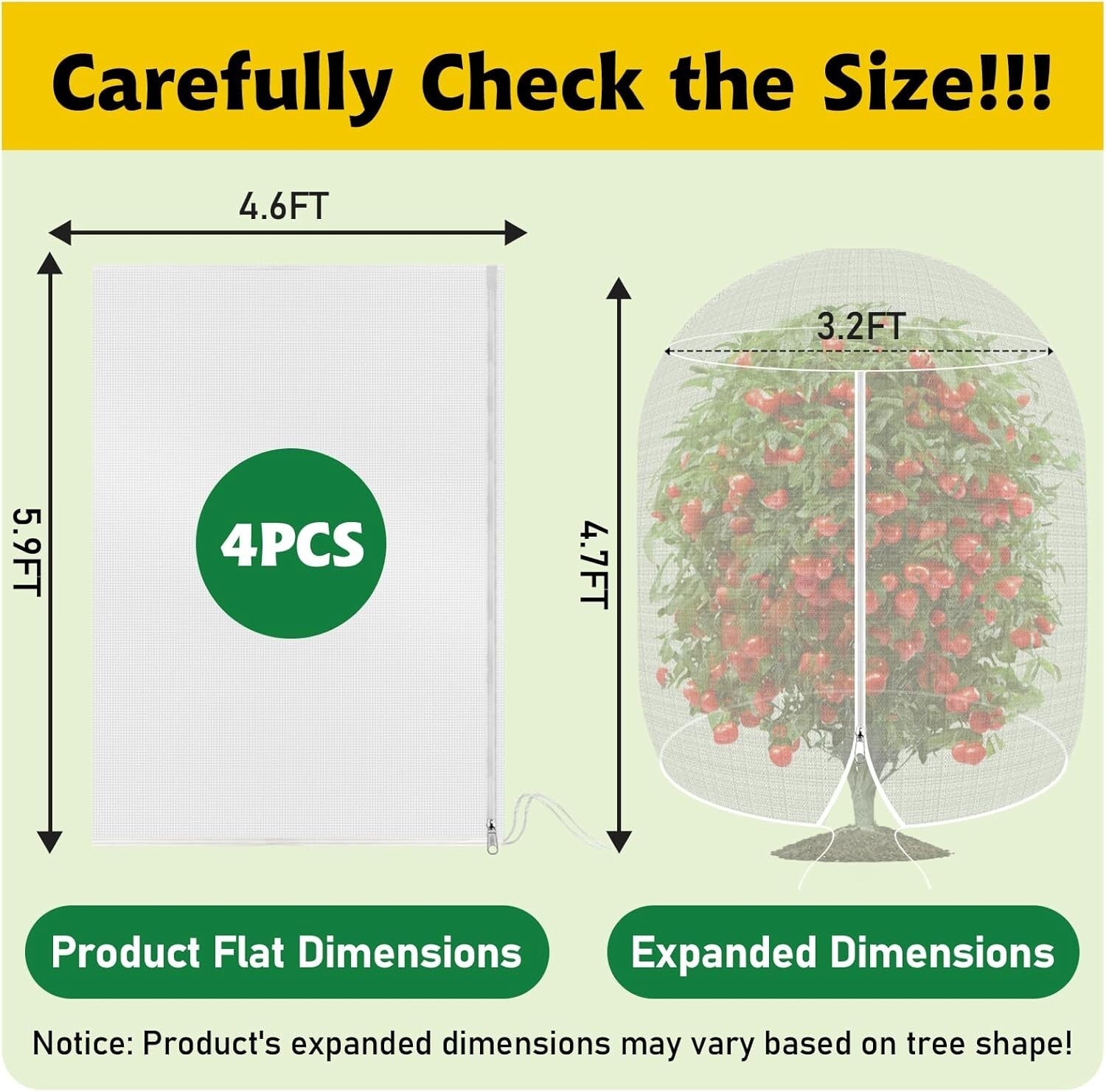 Versatile 4PCS 4.6x5.9 FT Plant Netting with Drawstring – Ideal for Garden Use