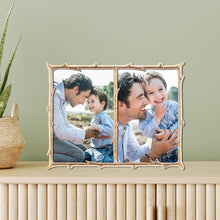 Load image into Gallery viewer, Versatile 4x6 Double Picture Frame with Gold Lacquered Finish and Branch Motif