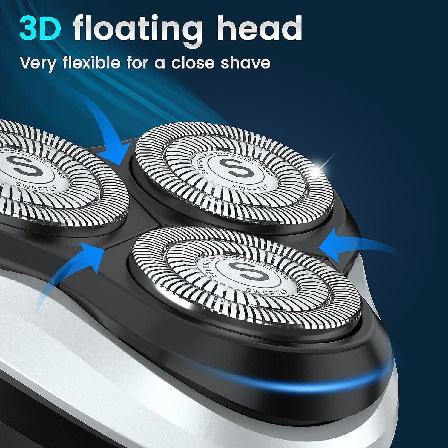 Wet & Dry Rotary Electric Shaver with Pop-up Trimmer - Fast Charging & Cordless