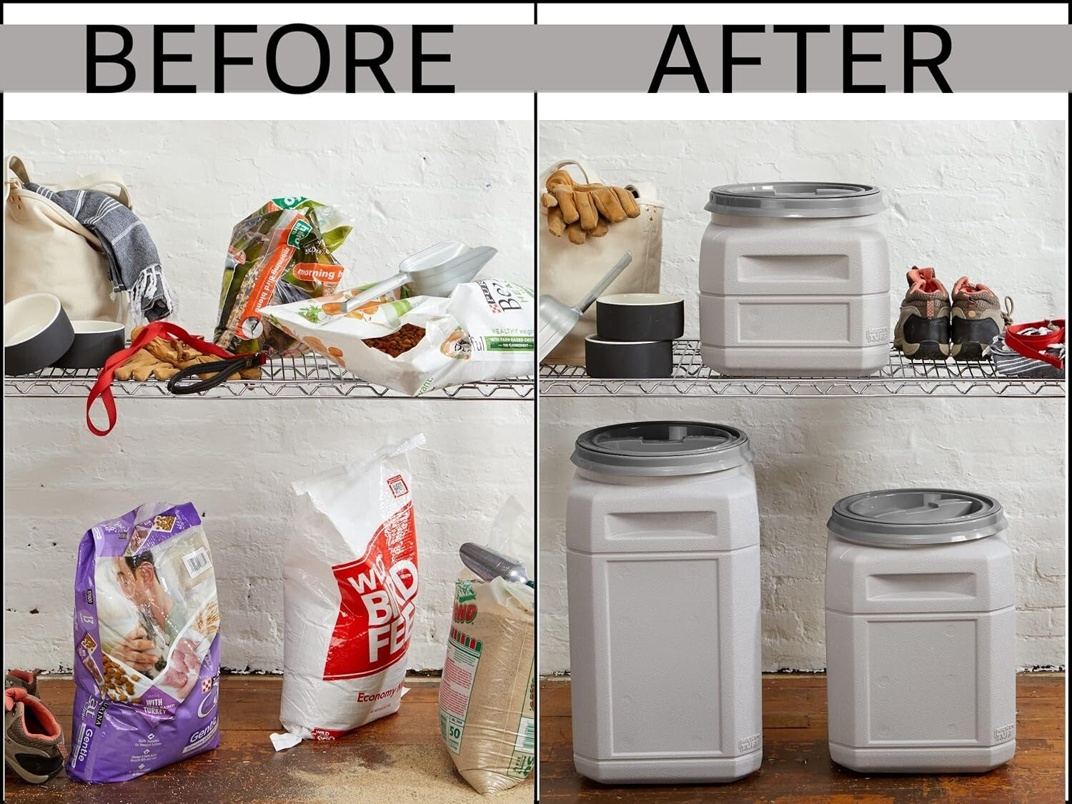 Versatile Airtight Pet Food Storage Container - 10 Gal Capacity with Scoop