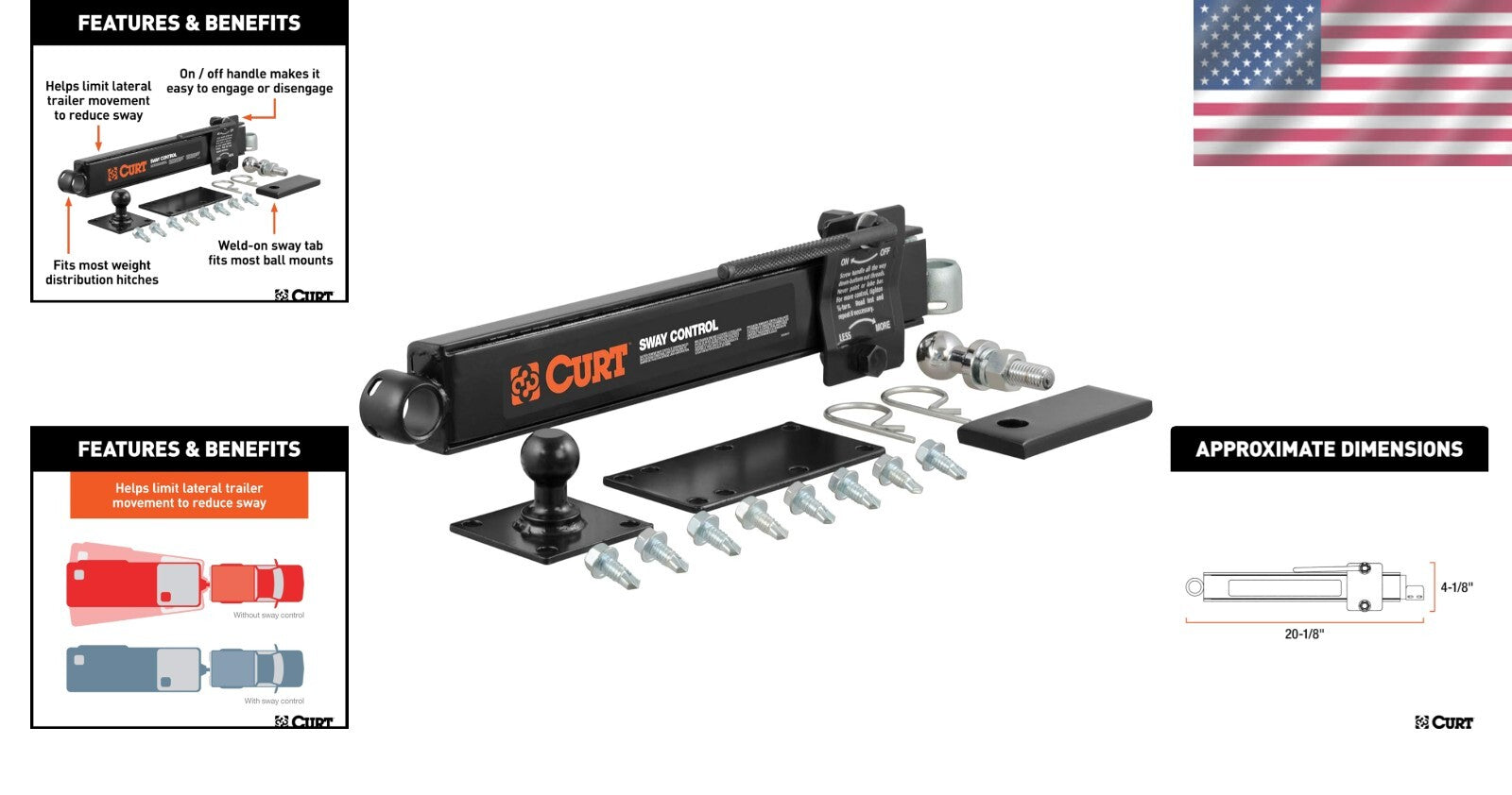 Durable Trailer Anti-Sway Bar Control Kit - Enhanced Stability for Safe Towing