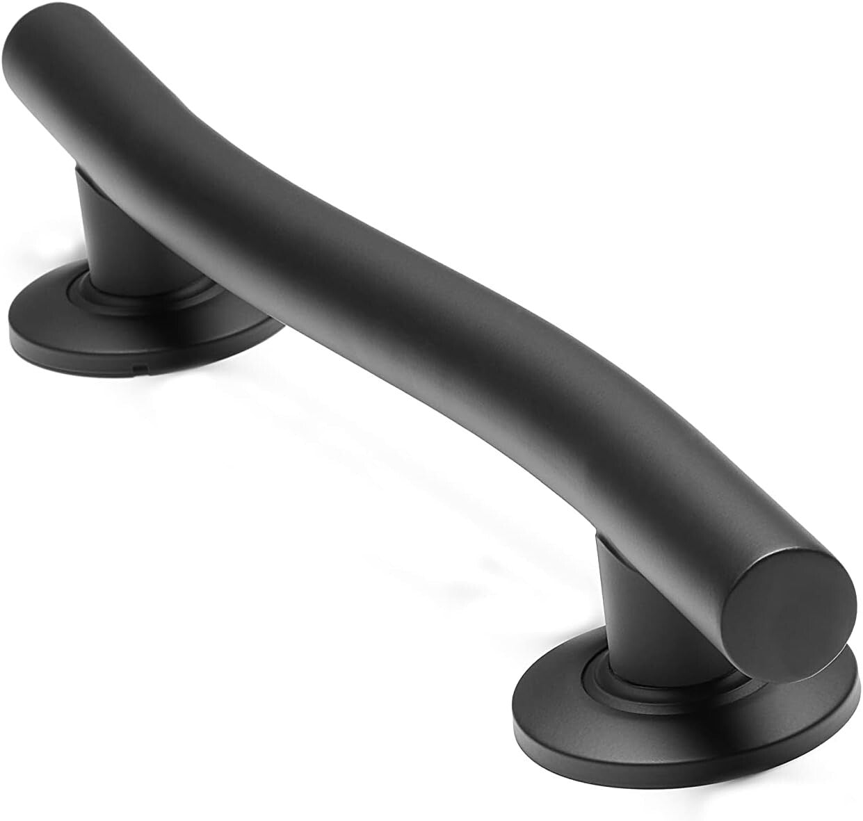 18'' ADA Compliant Wave-Shaped Grab Bar in Matte Black - 500 lbs Support