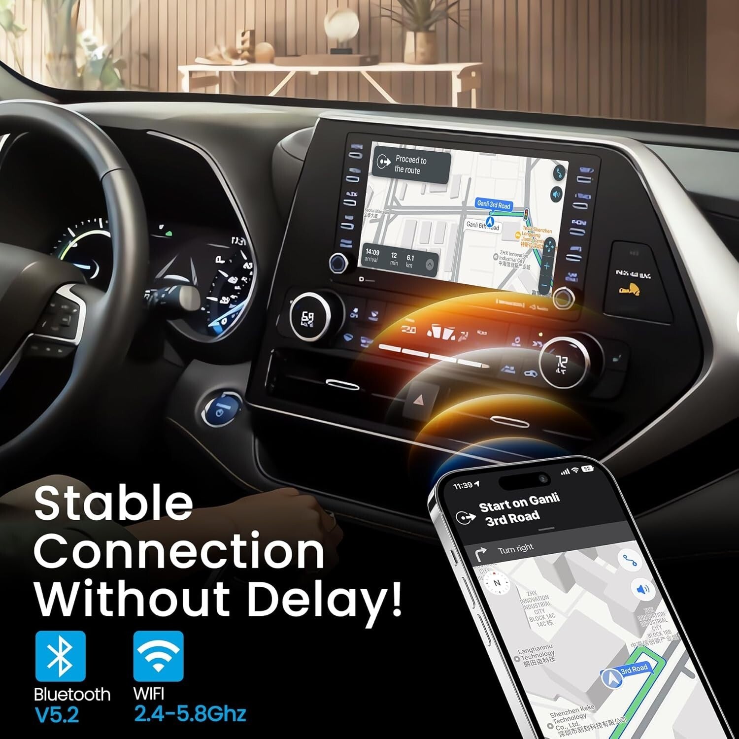 Upgrade Your Driving: 2024 Wireless CarPlay Android Auto Multimedia Box 8+128GB