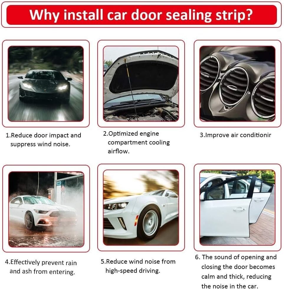 Durable 50Ft Rubber Weather Stripping for Cars, Boats & RVs - Easy Installation